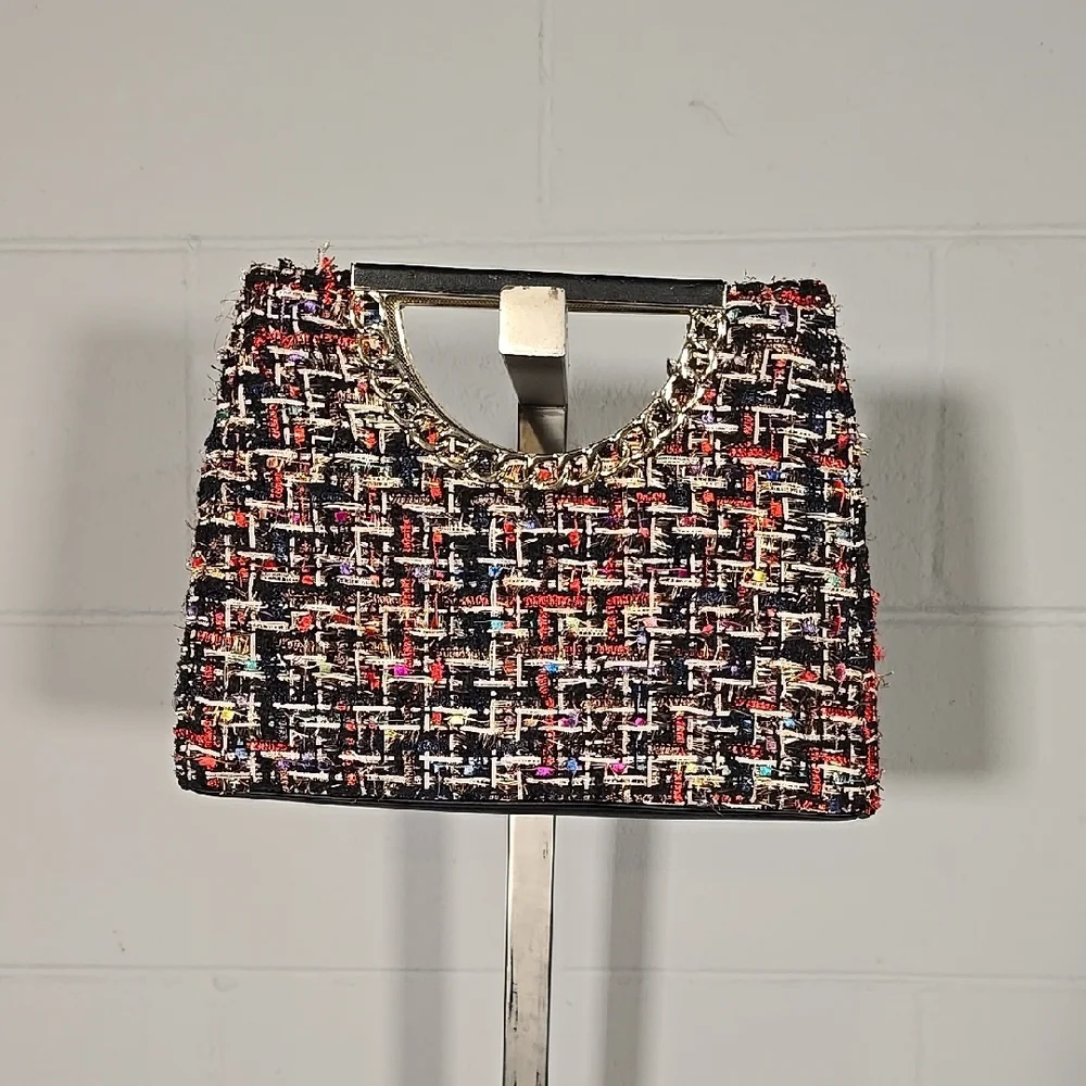 Chic Multicolor Tweed Handbag - Picture 3 of 7